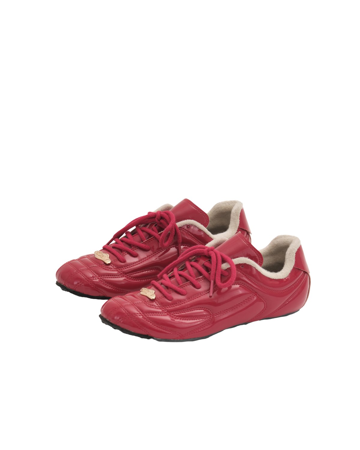 RISING STAR 01 VEGAN LEATHER SHINY SNEAKERS - RED