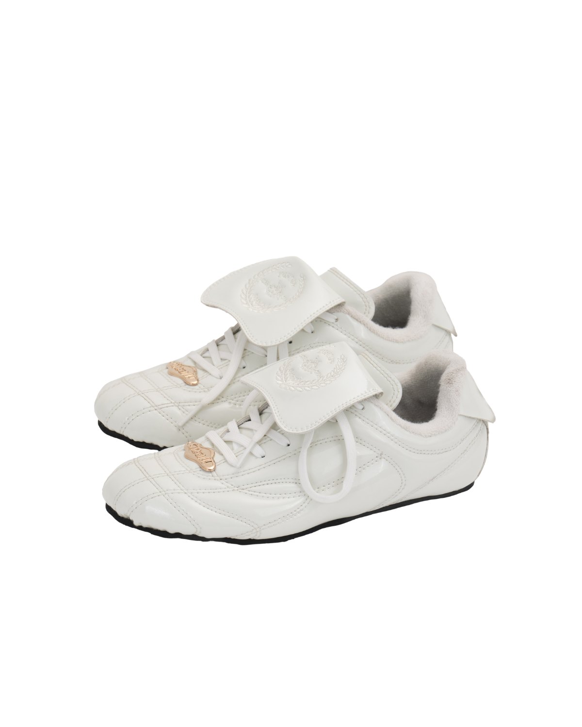 RISING STAR 01 VEGAN LEATHER SHINY SNEAKERS - WHITE