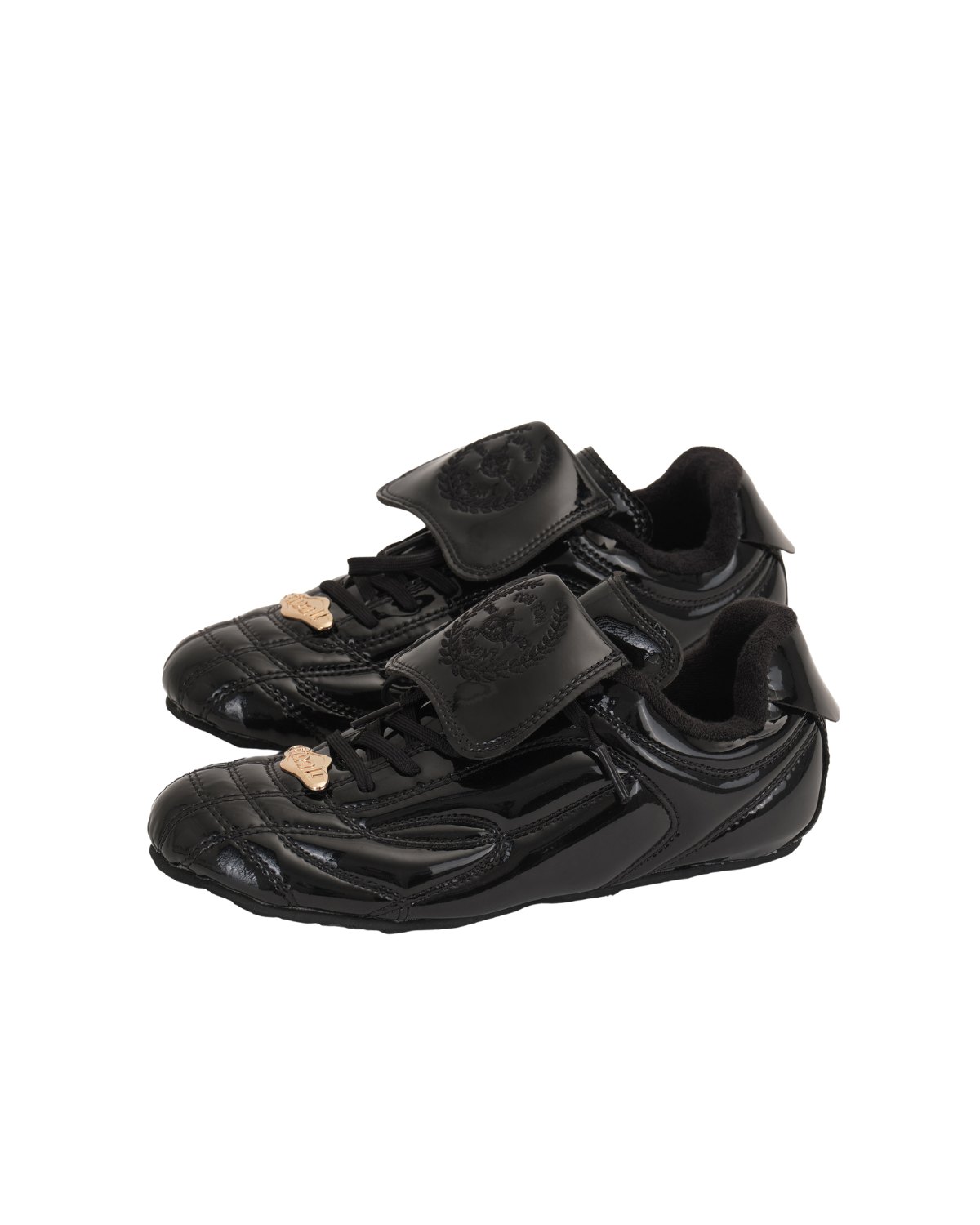 RISING STAR 01 VEGAN LEATHER SHINY SNEAKERS - BLACK