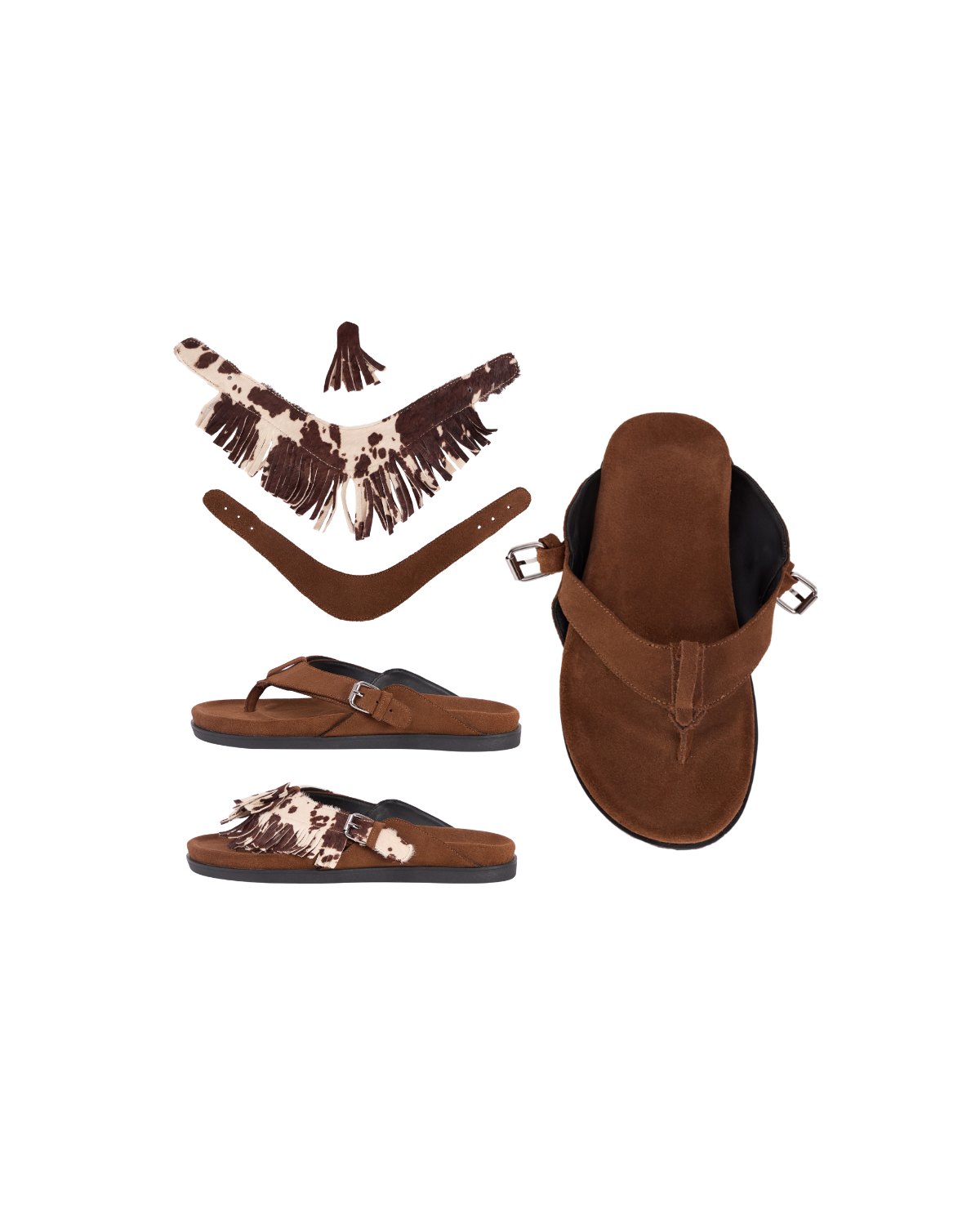 EASY CHANGE SLIDES - LOUNGE FLIP-FLOPS - AMBER BROWN